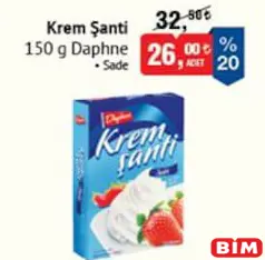 DAPHNE KREM ŞANTİ SADE 150 G DAPHNE KREM ŞANTİ SADE 150 G
